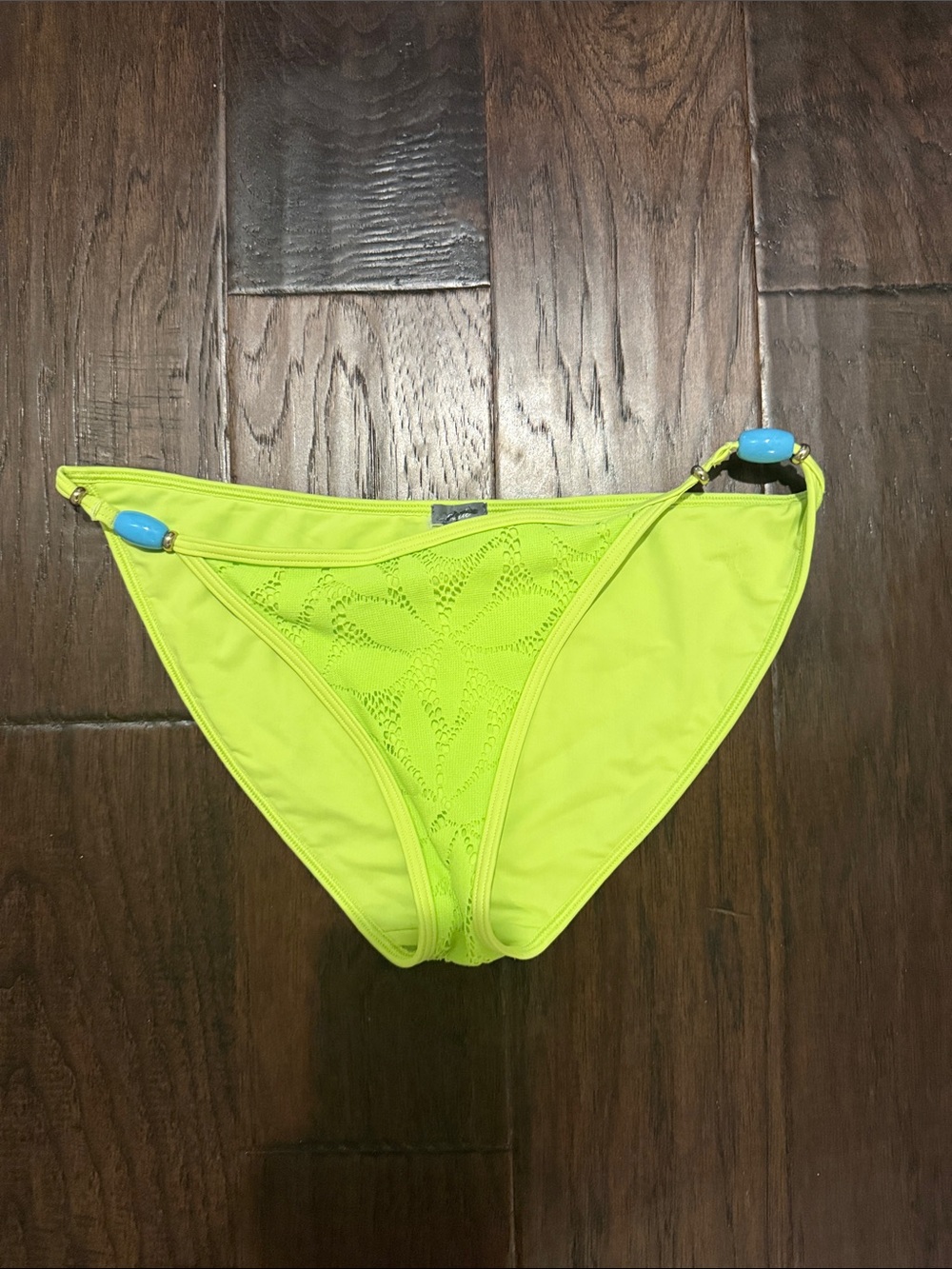 Aerie Neon Yellow Crochet Accent Bikini Bottom medium